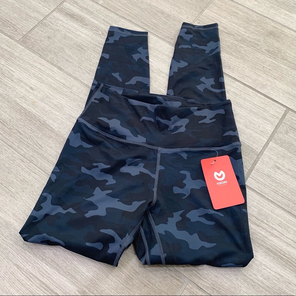 Voeons blue camo workout leggings